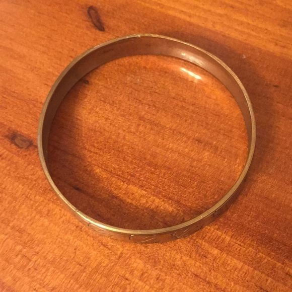 Bangle bracelet, brass, vintage stackable stack - Picture 3 of 4